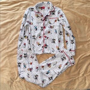 Peanuts Youth White Pajama Set with Red Accents - L (10/12)